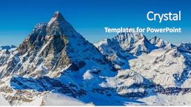  Presentation with snow mountain - Amazing presentation design having man skiing on fresh powder backdrop and a teal colored foreground