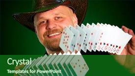  Presentation with deck of playing cards - Cool new presentation with man skilfully shuffles playing cards backdrop and a  colored foreground