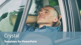  Presentation with next - Presentation design featuring man-sleeping-in-the-car background and a teal colored foreground
