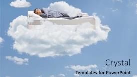  Presentation with sleeping - Slide deck with man-sleeping-peacefully-up background and a light blue colored foreground