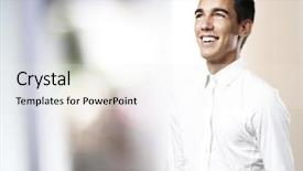 Presentation with abstract - Beautiful slides featuring man smiling against a abstract backdrop and a  colored foreground
