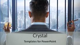  Presentation with cigar - Audience pleasing presentation consisting of man smoking cigar and drinking backdrop and a light gray colored foreground