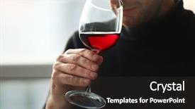  Presentation with wine tasting - Cool new slides with man sniffing red wine backdrop and a dark gray colored foreground