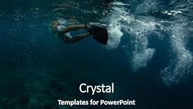  Presentation with coral reef - Colorful presentation design enhanced with man snorkeling in coral reef backdrop and a black colored foreground