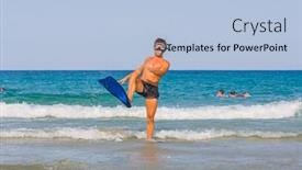  Presentation with caribbean - Audience pleasing presentation consisting of man-snorkeling-in-the-caribbean backdrop and a light blue colored foreground
