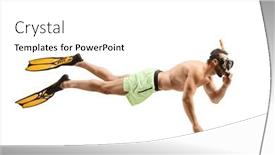  Presentation with mask - Slide deck consisting of man-snorkeling-with-fins background and a  colored foreground