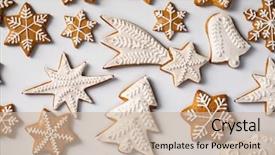  Presentation with gingerbread man - Amazing theme having man snowflakes sock christmas tree backdrop and a soft green colored foreground