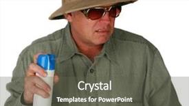  Presentation with spray - Amazing presentation theme having man sprays bug spray backdrop and a dark gray colored foreground