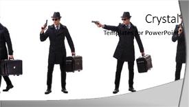  Presentation with spy man - Beautiful slide deck featuring man spy with handgun isolated backdrop and a lemonade colored foreground
