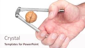  Presentation with cracker - Cool new slide deck with man-squeezes-a-walnut backdrop and a sky blue colored foreground