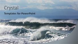  Presentation with sea weather - Audience pleasing PPT theme consisting of man-standing-against-the-sea backdrop and a light blue colored foreground