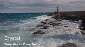  Presentation with sea weather - Amazing theme having man-standing-against-the-sea backdrop and a gray colored foreground