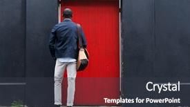  Presentation with man door - Colorful PPT theme enhanced with  backdrop and a  colored foreground
