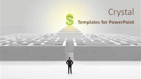  Presentation with maze - Presentation theme featuring man standing in front of a big round maze with profit concept on the middle background and a cream colored foreground