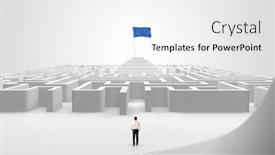  Presentation with pirate - Colorful slide set enhanced with man standing in front of a big round maze with pirate flag in the center backdrop and a white colored foreground