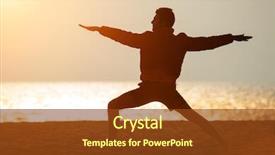  Presentation with warrior - Amazing slides having standing in yoga warrior pose backdrop and a tawny brown colored foreground