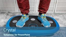  Presentation with vibration - Presentation theme with man-standing-on-a-vibration background and a ocean colored foreground