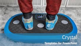  Presentation with vibration - Presentation design having man-standing-on-a-vibration background and a teal colored foreground