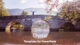  Presentation with old man - Slide deck consisting of man standing on old bridge background and a tawny brown colored foreground