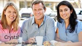  Presentation with bakery baking ingredients - Slides with man standing outside bakery cafe background and a light blue colored foreground