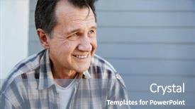  Presentation with clapboard - Colorful PPT layouts enhanced with man standing outside grey clapboard backdrop and a  colored foreground