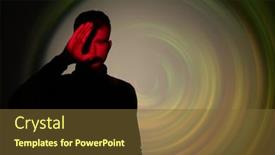  Presentation with novel - Presentation design enhanced with man-stands-hiding-behind background and a tawny brown colored foreground