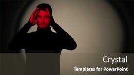  Presentation with science fiction - PPT layouts consisting of man-stands-looking background and a tawny brown colored foreground