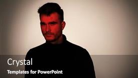  Presentation with science fiction - Presentation with man-stands-with-the-red background and a black colored foreground