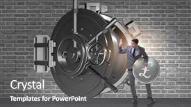  Presentation with bank - Presentation consisting of man stealing money from bank background and a gray colored foreground