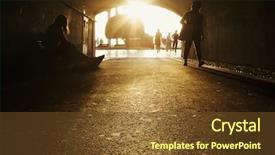  Presentation with tunnel - PPT theme consisting of man street - life in tunnel background and a  colored foreground