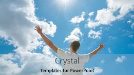  Presentation with deep blue - Audience pleasing PPT theme consisting of man-strive-hands backdrop and a light blue colored foreground