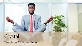  Presentation with corporate - Presentation with man success dress - african-american businessman in corporate attire background and a lemonade colored foreground