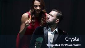  Presentation with poker - Presentation theme having man success dress - young people playing poker background and a wine colored foreground