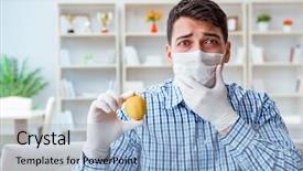  Presentation with medical fever - Theme enhanced with spring fever - man suffering from allergy background and a light blue colored foreground