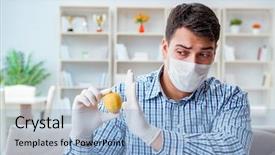  Presentation with medical concept - Beautiful presentation theme featuring man suffering from allergy - medical backdrop and a light blue colored foreground