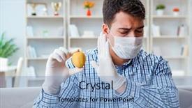  Presentation with medical concept - Cool new presentation theme with oral disease - man suffering from allergy backdrop and a light blue colored foreground