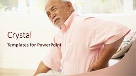  Presentation with back pain - Colorful slide set enhanced with man suffering from back pain backdrop and a lemonade colored foreground