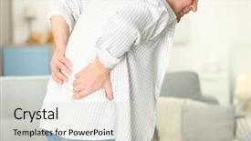  Presentation with back pain - Colorful PPT theme enhanced with man suffering from back pain backdrop and a lemonade colored foreground