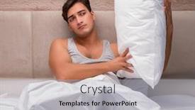  Presentation with insomnia - Presentation design having man-suffering-from-bad-case background and a light gray colored foreground