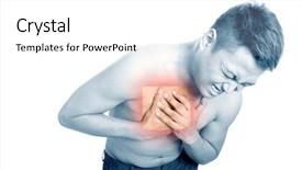  Presentation with chest pain - Presentation theme enhanced with man suffering from chest pain background and a white colored foreground
