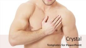  Presentation with chest pain - Cool new slide set with man suffering from chest pain backdrop and a  colored foreground