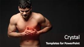  Presentation with chest pain - PPT theme with man suffering from chest pain background and a wine colored foreground
