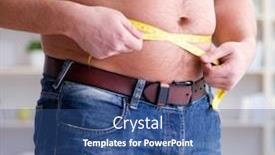  Presentation with weight - Cool new PPT theme with man-suffering-from-extra-weight backdrop and a ocean colored foreground