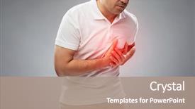  Presentation with healthcare - Audience pleasing theme consisting of man suffering from heart backdrop and a coral colored foreground