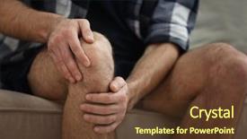  Presentation with knee - PPT layouts enhanced with man suffering from knee pain background and a tawny brown colored foreground