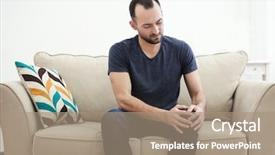  Presentation with knee pain - Slides enhanced with man suffering from knee pain background and a coral colored foreground