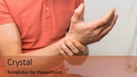  Presentation with hand wrist pain - Cool new theme with man suffering from pain backdrop and a red colored foreground