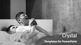  Presentation with sleep - PPT layouts consisting of man suffering from sleep paralysis background and a gray colored foreground