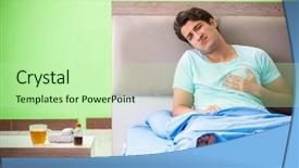  Presentation with insomnia - PPT layouts having man suffering from sleeping disorder background and a mint green colored foreground