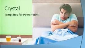  Presentation with insomnia - Audience pleasing slide deck consisting of man suffering from sleeping disorder backdrop and a  colored foreground